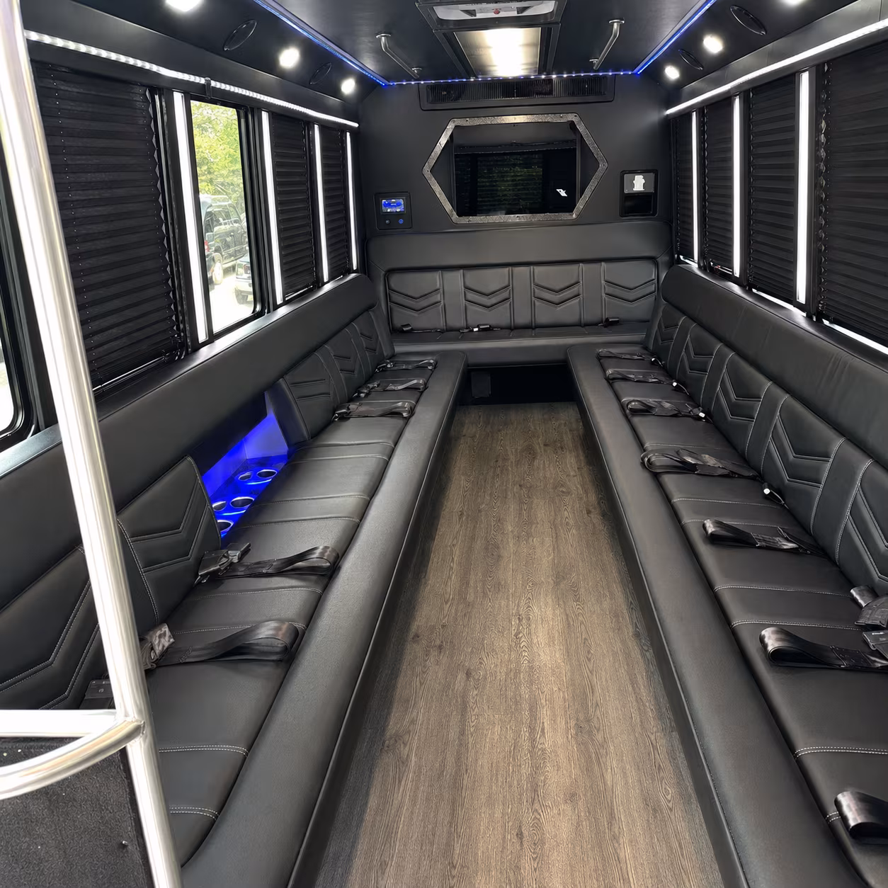 Austin Wedding Transportation party bus interior