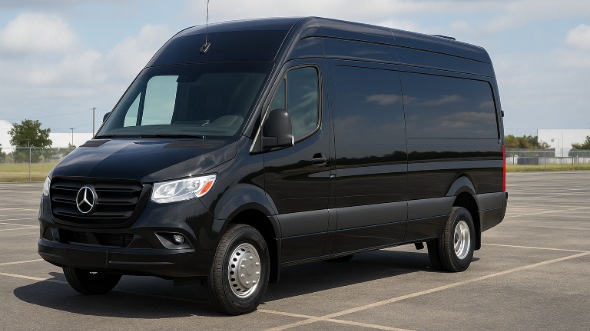 Exterior of Charter Bus Company Dallas's 14 Passenger Sprinter Limousine in Dallas