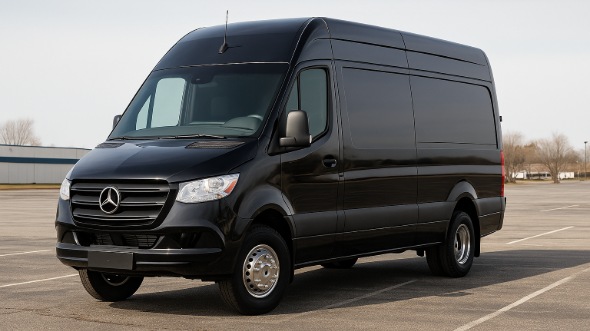 Exterior of Charter Bus Company Round Rock's 14 Passenger Sprinter Limousine in Round Rock