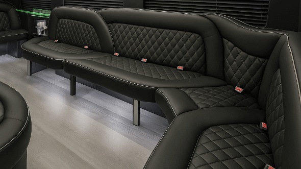 Interior of Charter Bus Company Georgetown's 15 Passenger Party Bus in Georgetown