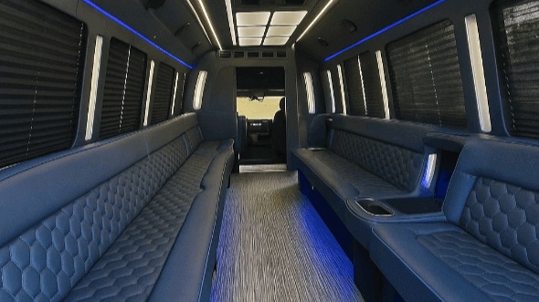 Interior of Charter Bus Company Dallas's 20 Passenger Party Bus in Dallas