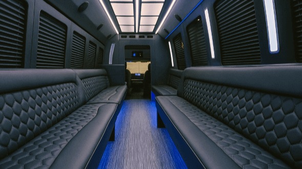 20 passenger party bus interior