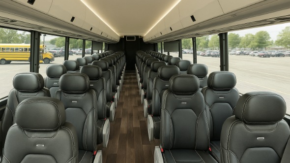 Interior of Charter Bus Company Austin's 25 Passenger Minibus in Austin