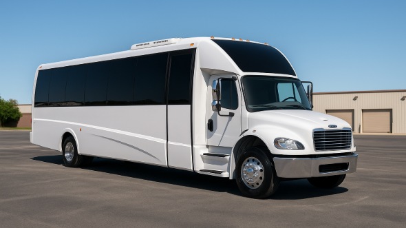 Exterior of Austin Party Bus Company's 25 Passenger Party Bus in Austin