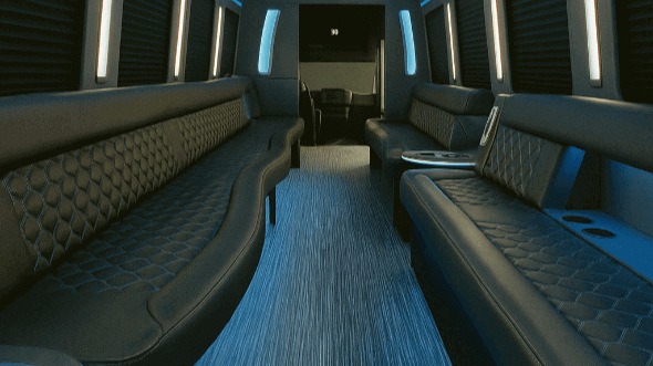 Interior of Charter Bus Company Killeen's 28 Passenger Party Bus in Killeen