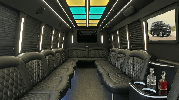 Interior of Charter Bus Company Georgetown's 30 Passenger Party Bus in Georgetown