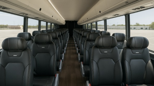 Interior of Charter Bus Company Austin's 35 Passenger Minibus in Austin