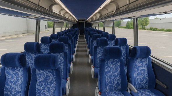 Interior of Charter Bus Company Austin's 46 Passenger Charter Bus in Austin
