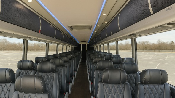 Interior of Charter Bus Company Austin's 47 Passenger Charter Bus in Austin