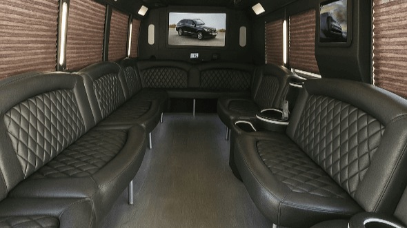 Interior of Austin Party Bus Company's 50 Passenger Party Bus in Austin