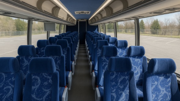 Interior of Charter Bus Company Austin's 54 Passenger Charter Bus in Austin