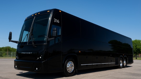 Exterior of Charter Bus Company Austin's 56 Passenger Charter Bus in Austin