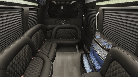 austin 15 passenger party bus interior