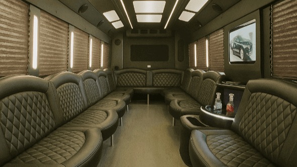 austin 25 passenger party bus interior