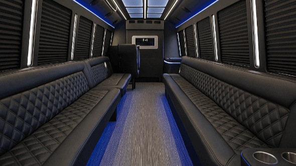 austin 28 passenger party bus interior