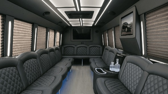 austin 50 passenger party bus interior